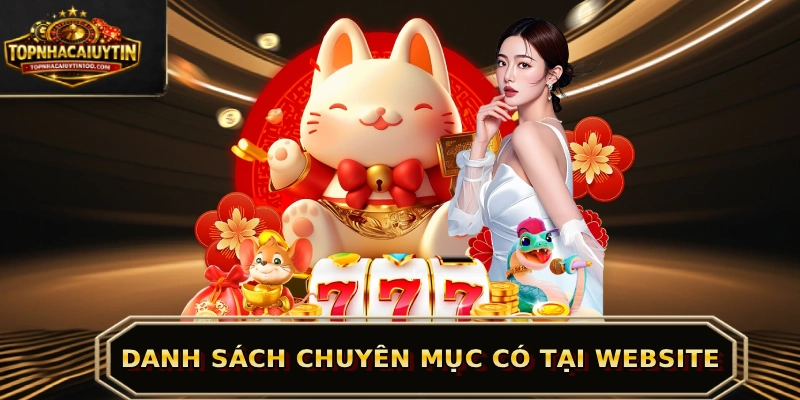 Danh sách chuyên mục có tại website